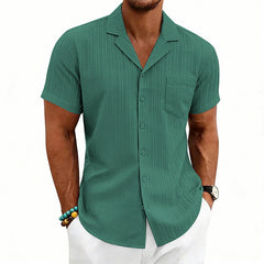 Camisa Hombre Manga Corta Cuello Cubano Talla Grande