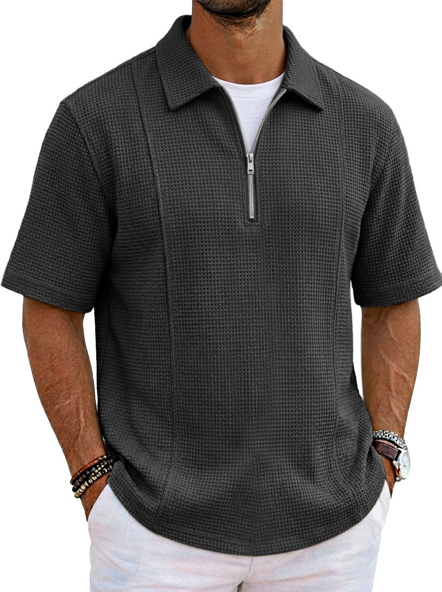 Polo Deportivo con Cuello Barco y Media Cremallera Hombre - Irina Shop