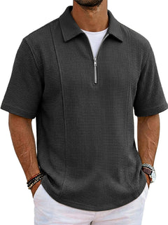 Polo Deportivo con Cuello Barco y Media Cremallera Hombre - Irina Shop