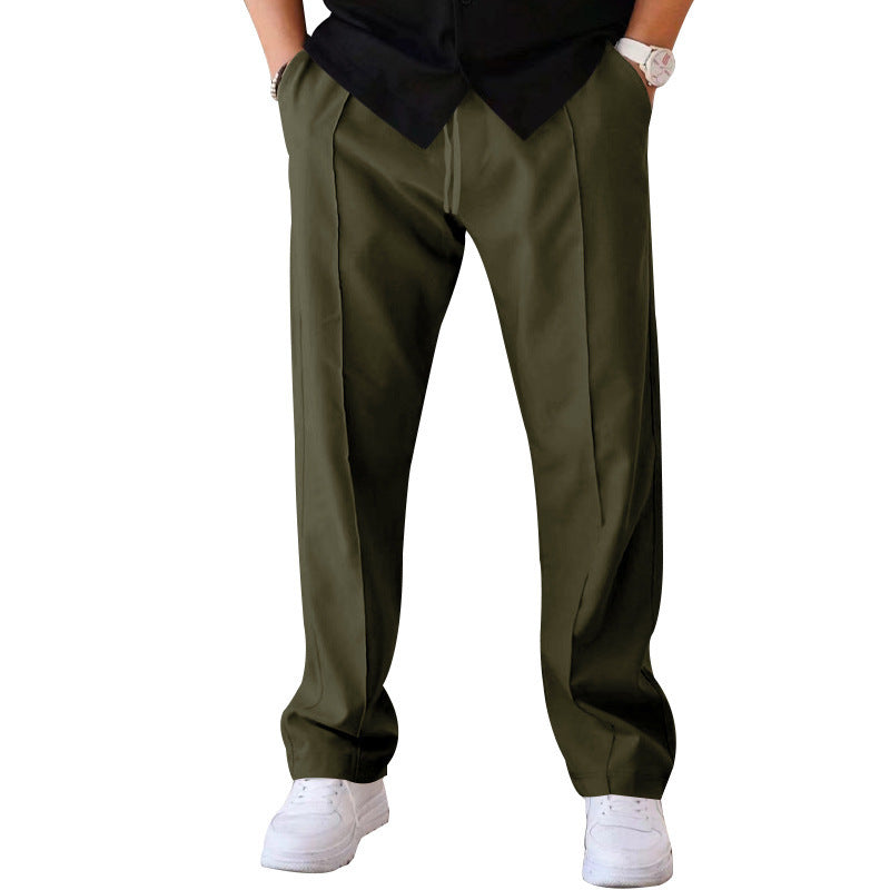 Pantalones Deportivos Hombre Casual Sueltos Rectos con Cordón