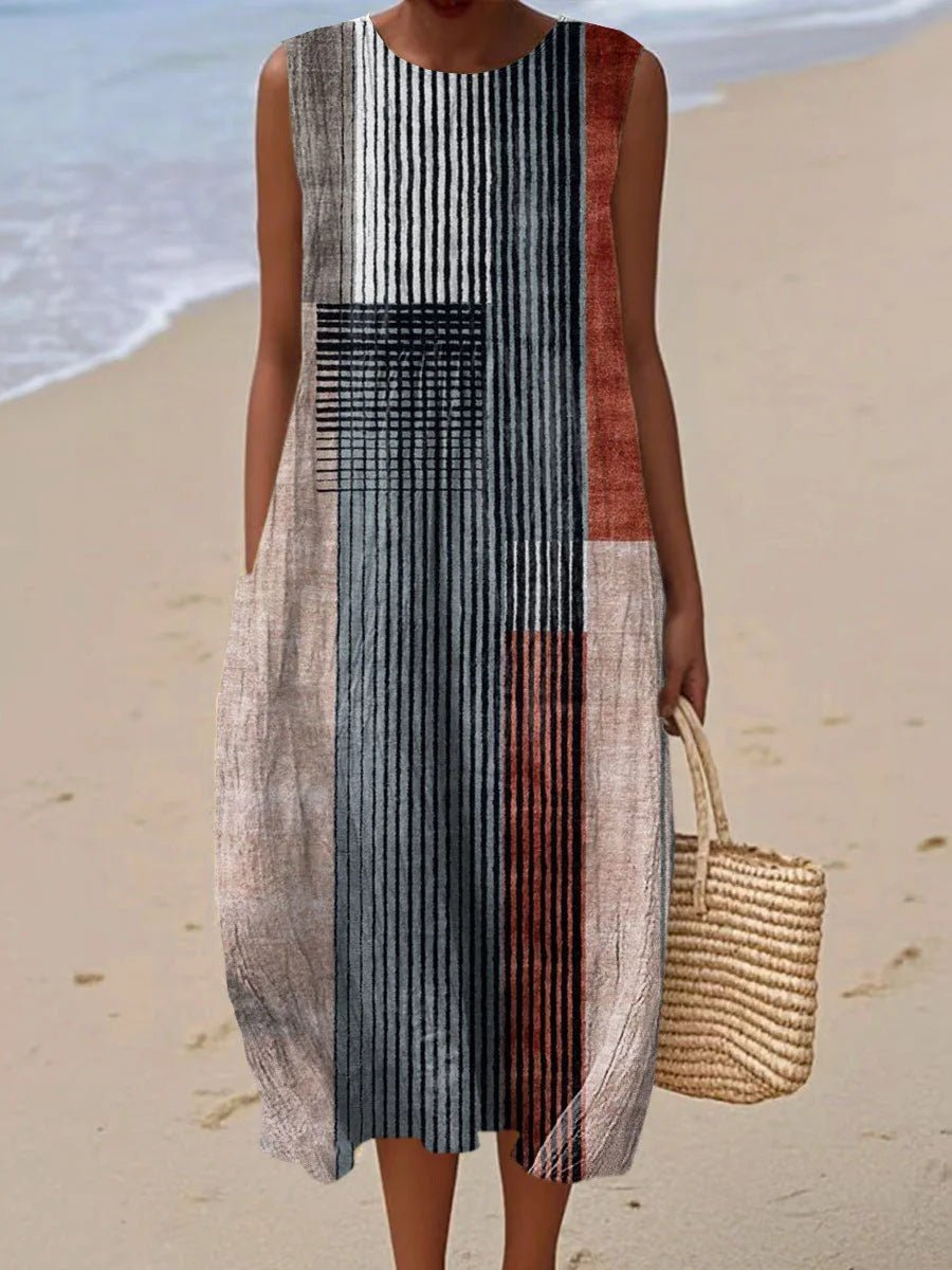 Vestido Casual Mujer Talla Grande Sin Mangas – Estampado 3D - Irina Shop