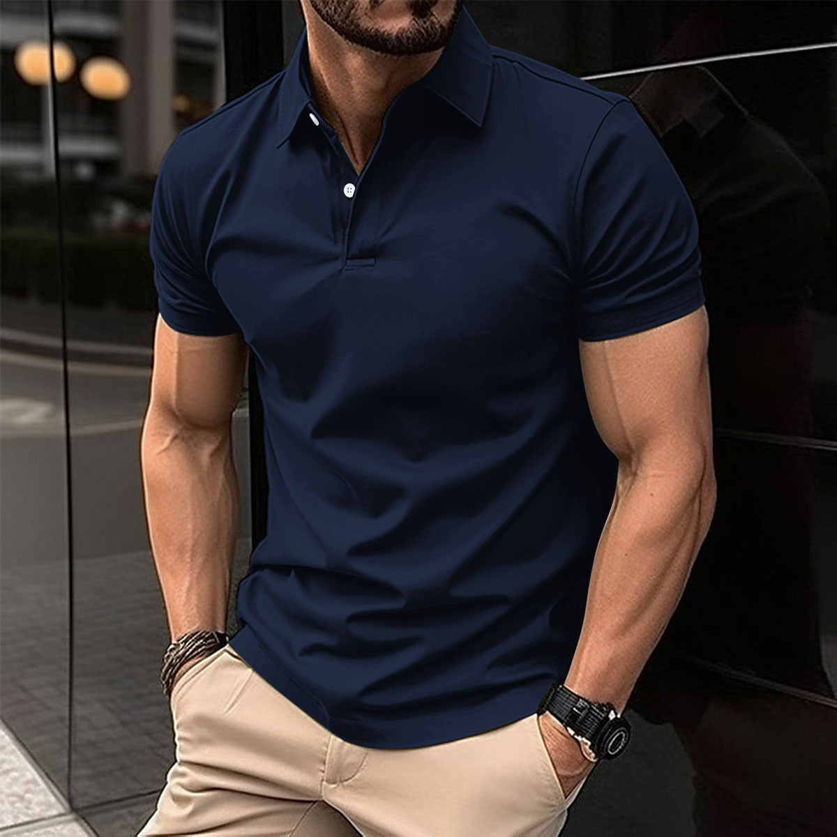 Polo Manga Corta Hombre | Color Solido | Tallas S-3XL