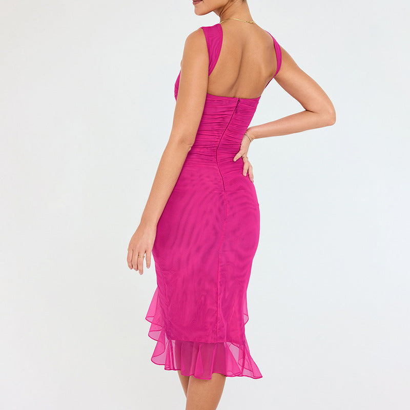 Vestido Ajustado Mujer Sin Mangas | Midi Elegante de Fiesta