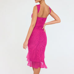 Vestido Ajustado Mujer Sin Mangas | Midi Elegante de Fiesta