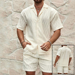 Conjunto Verano Hombre Dos Piezas Camisa Shorts Casual