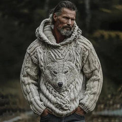 Sudadera con Capucha Hombre Estampado Vikingo | Casual