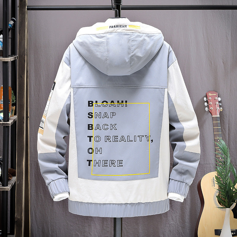 Chaqueta Casual Hombre Suelta Estampada sin Cuello