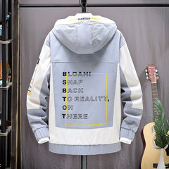 Chaqueta Casual Hombre Suelta Estampada sin Cuello
