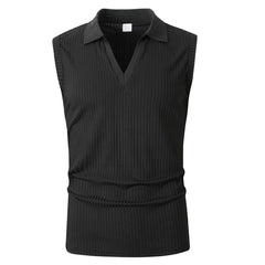 Chaleco Hombre Polo Rayas Verticales | Slim Fit Sin Mangas