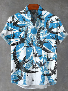 Camisa Hombre Manga Larga Estampado 3D Casual Vintage