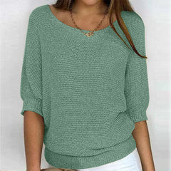 Jersey Mujer Cuello Redondo Manga Tres Cuartos | Punto
