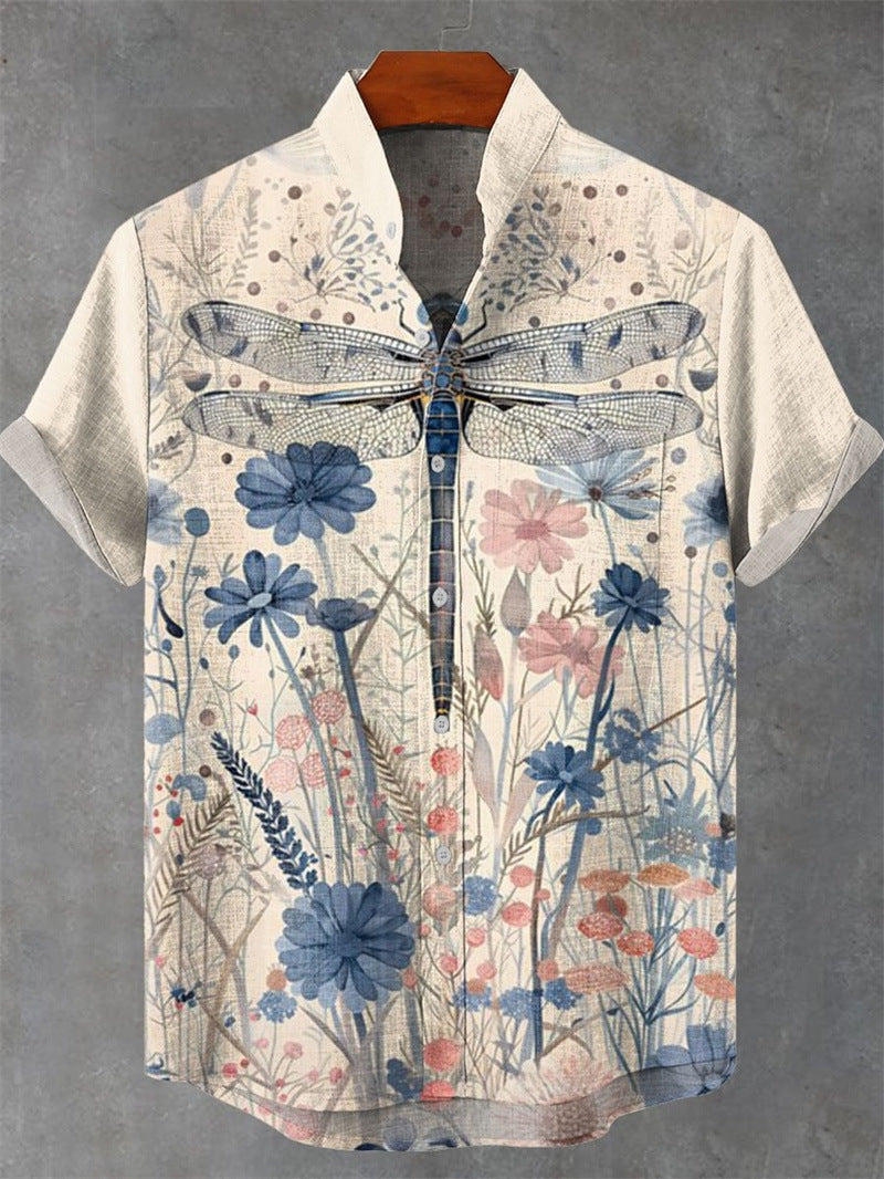 Camisa Hombre Manga Larga Estampado 3D Casual Vintage