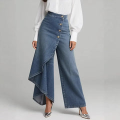 Pantalones Rectos Mujer con Botones | Moda Urbana