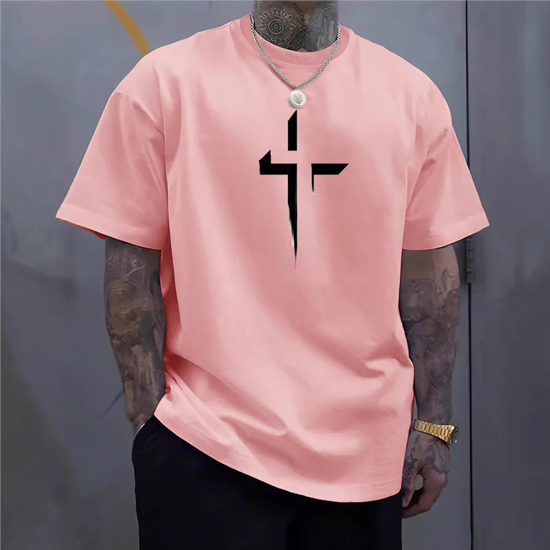 Camiseta Streetwear Hombre Manga Corta | Estampado Cruz 7 Colores