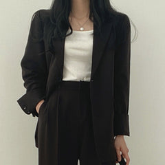 Conjunto Coreano Mujer Slim Fit - Traje Pantalón Casual