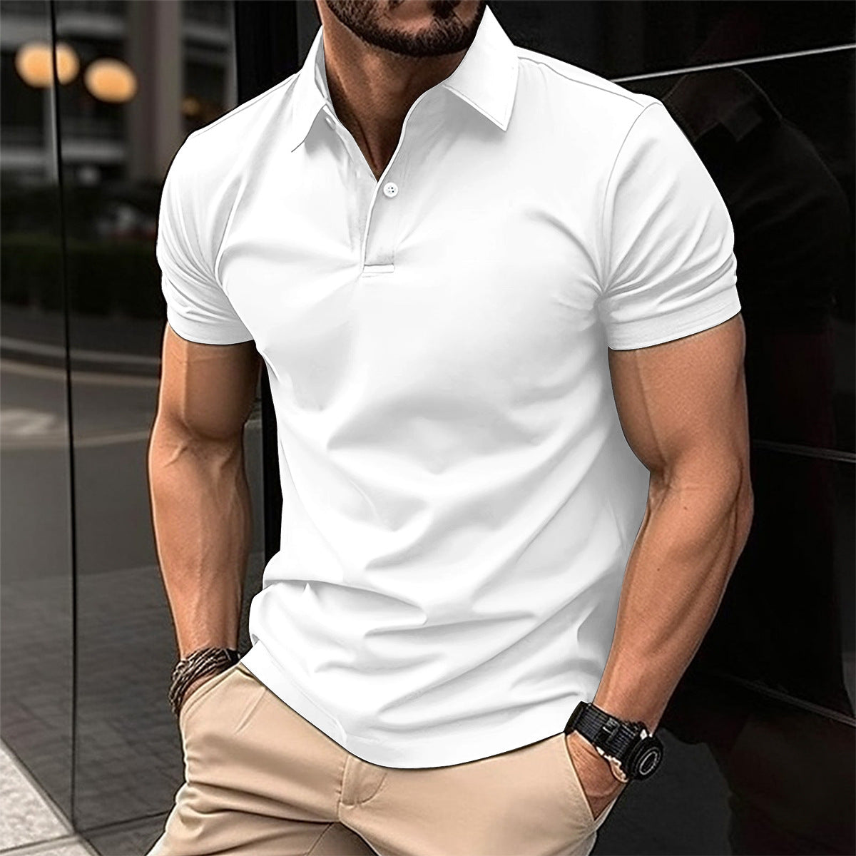 Polo Manga Corta Hombre | Color Solido | Tallas S-3XL