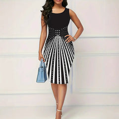 Vestido Elegante Mujer Sin Mangas | Midi Estampado 2 Colores