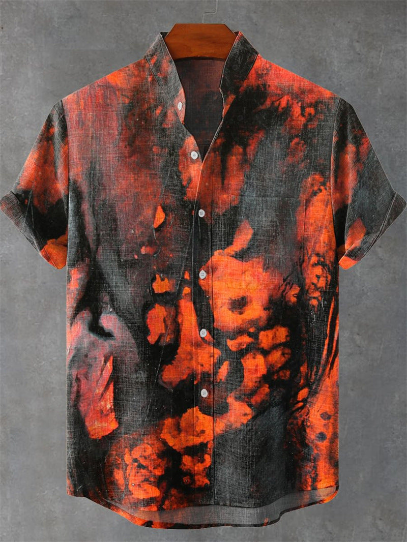 Camisa Hombre Manga Larga Estampado 3D Casual Vintage