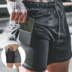 Pantalon Corto Compresion Deportivo con Bolsillo Hombre