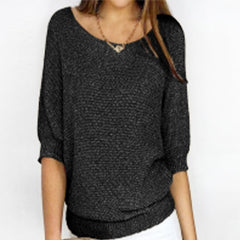Jersey Mujer Cuello Redondo Manga Tres Cuartos | Punto