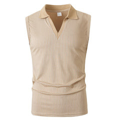 Chaleco Hombre Polo Rayas Verticales | Slim Fit Sin Mangas