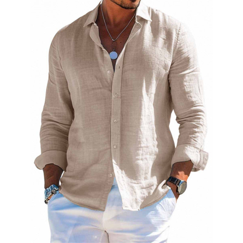 Camisa Manga Larga Hombre Casual Holgada S-6XL